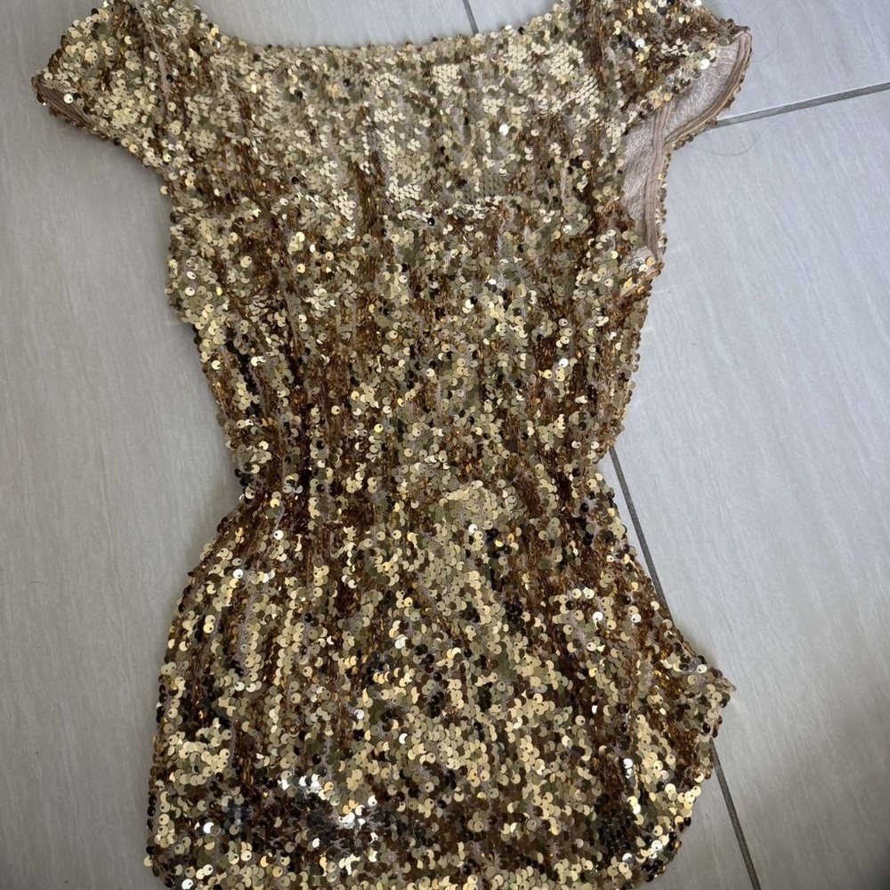 Gold sequin never worn free people top